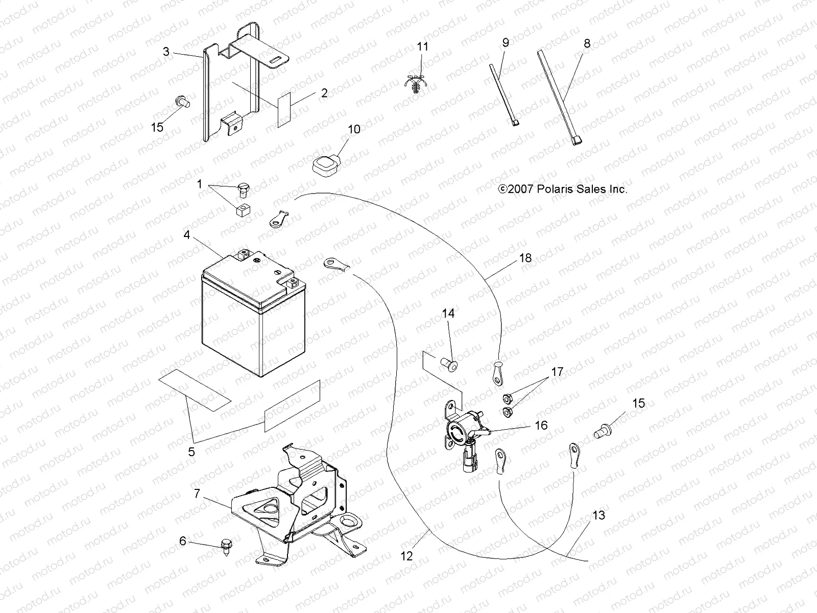 ELECTRICAL | ELECTRICAL, BATTERY - A08TN50EA (49ATVBATTERY08SPX25)