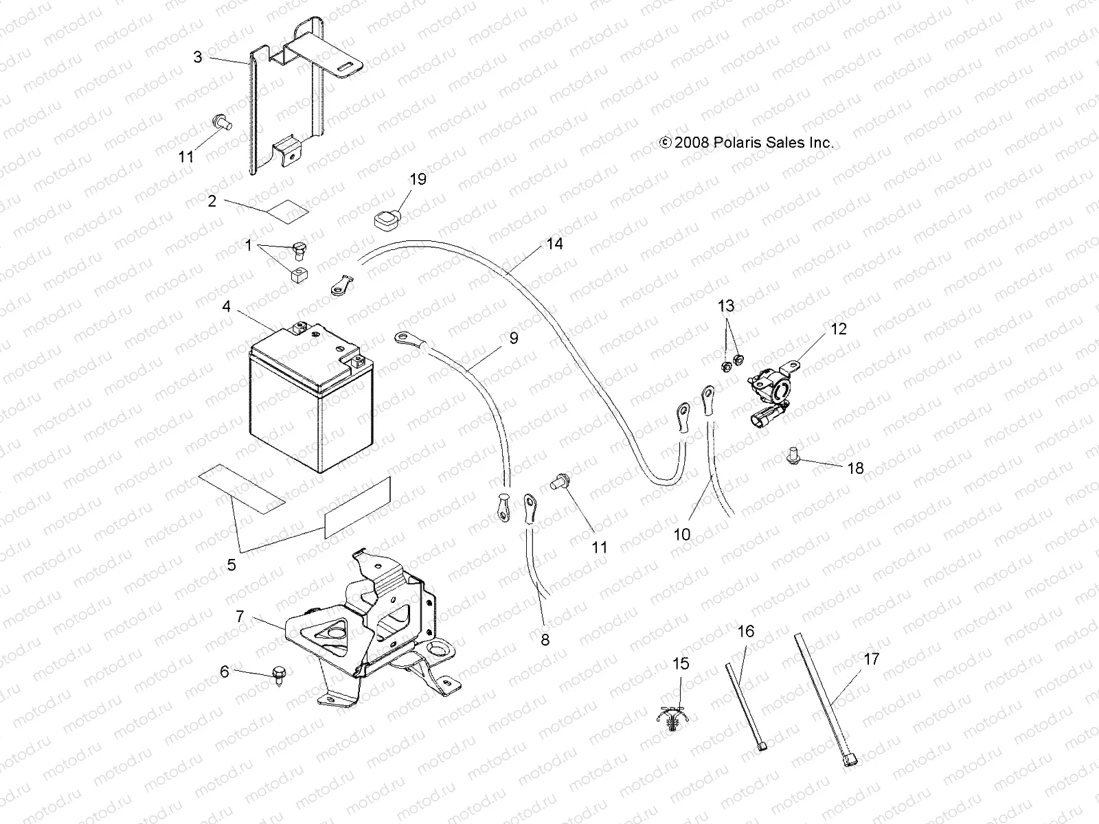 ELECTRICAL | ELECTRICAL, BATTERY - A08TN76AA/AQ (49ATVBATTERY09SPTRG800)