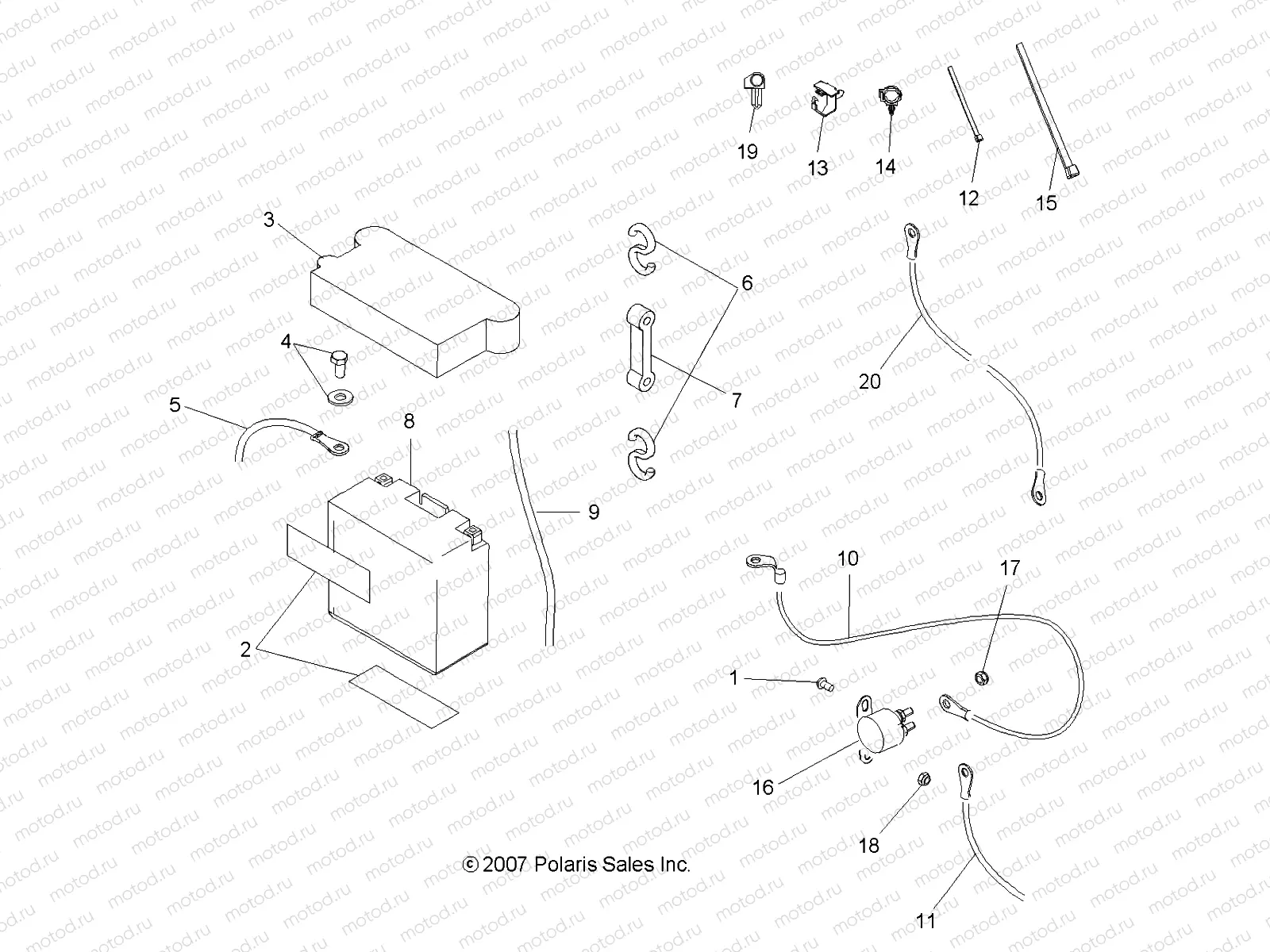 ELECTRICAL | ELECTRICAL, BATTERY - A09BA50FA (49ATVBATTERY08SCRAM2X4)