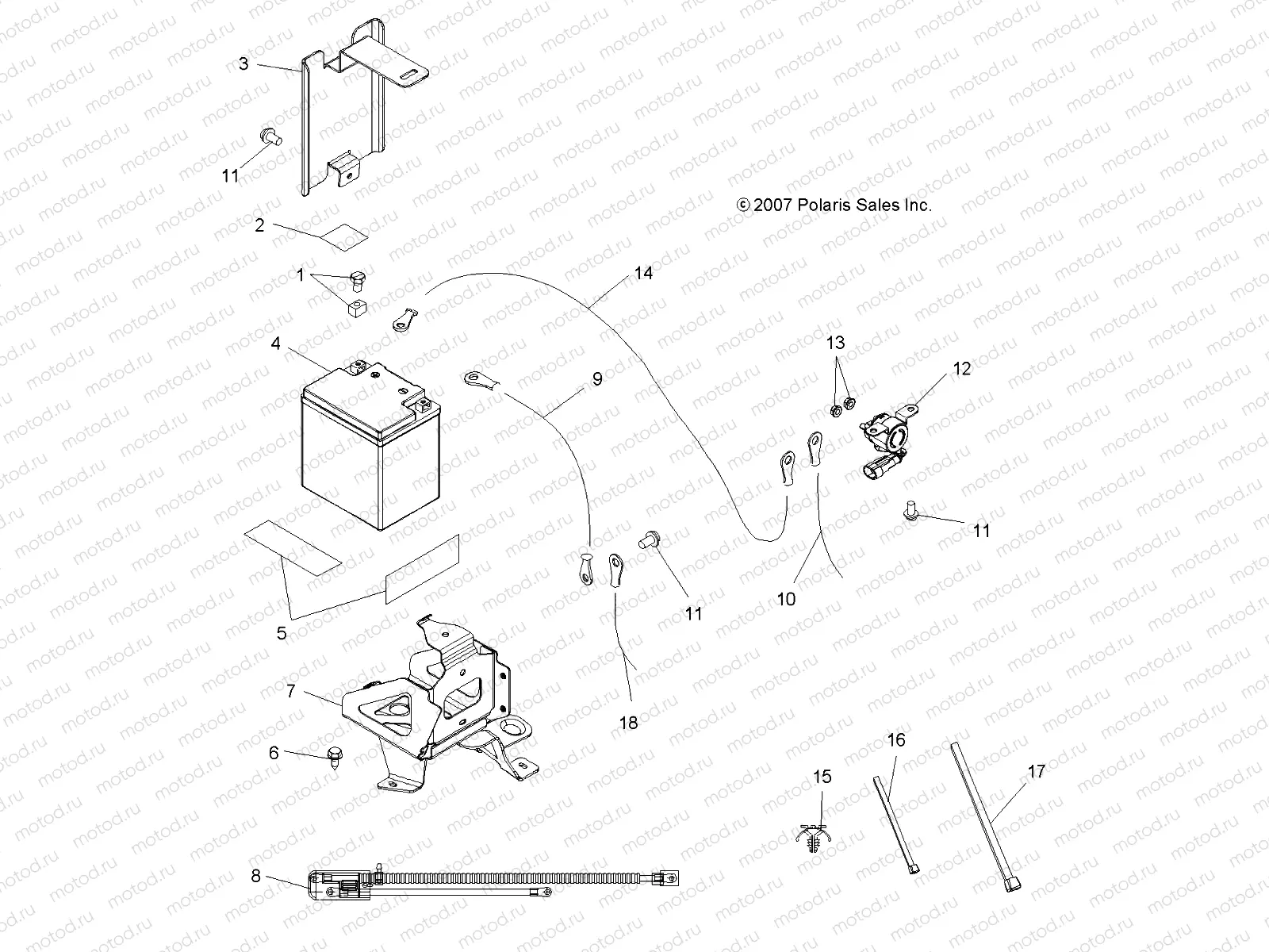 ELECTRICAL | ELECTRICAL, BATTERY BOX - A07TH76AU/TN76AF/AL/AU (49ATVBATTERY07X2800)