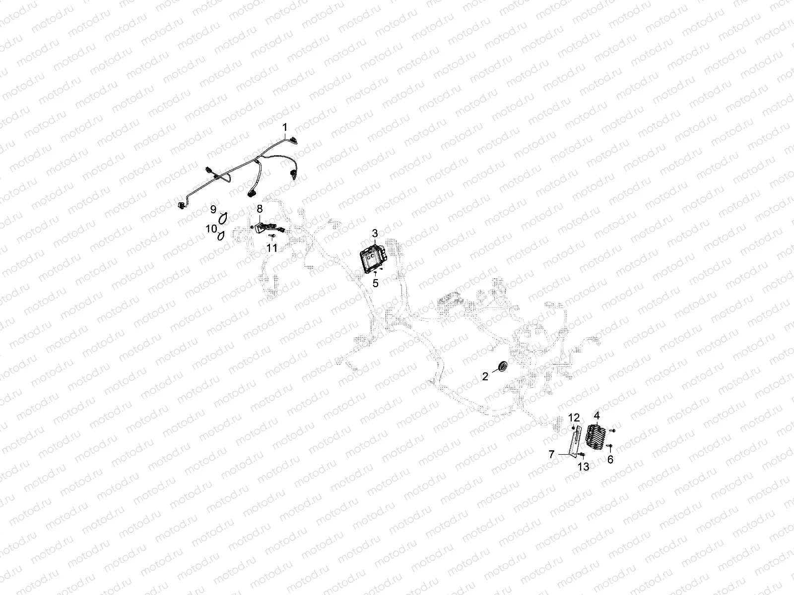 ELECTRICAL | ELECTRICAL, BOX HARNESS, REG., RELAY, ECU - Z18VAS87CM (701606)