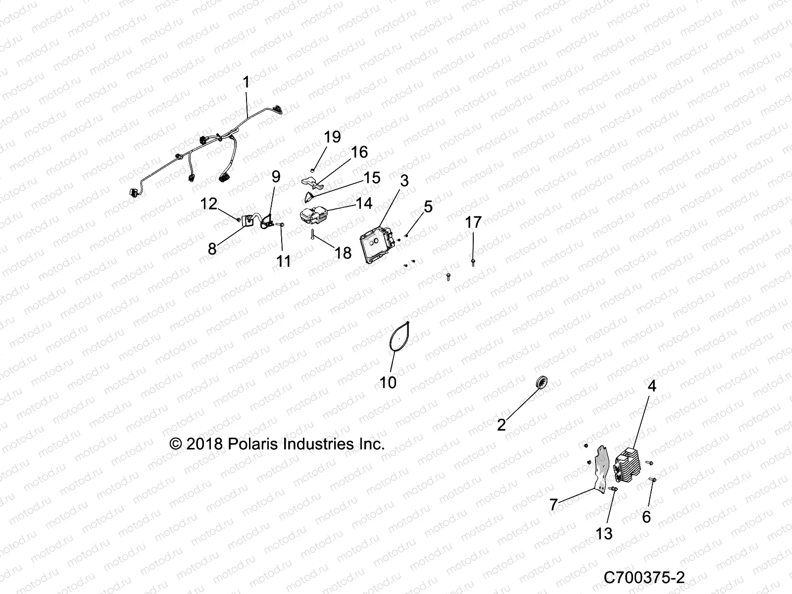 ELECTRICAL | ELECTRICAL, BOX HARNESS, REG., RELAY, ECU - Z19VBE99F2/S99C2/CM (C700375-2)