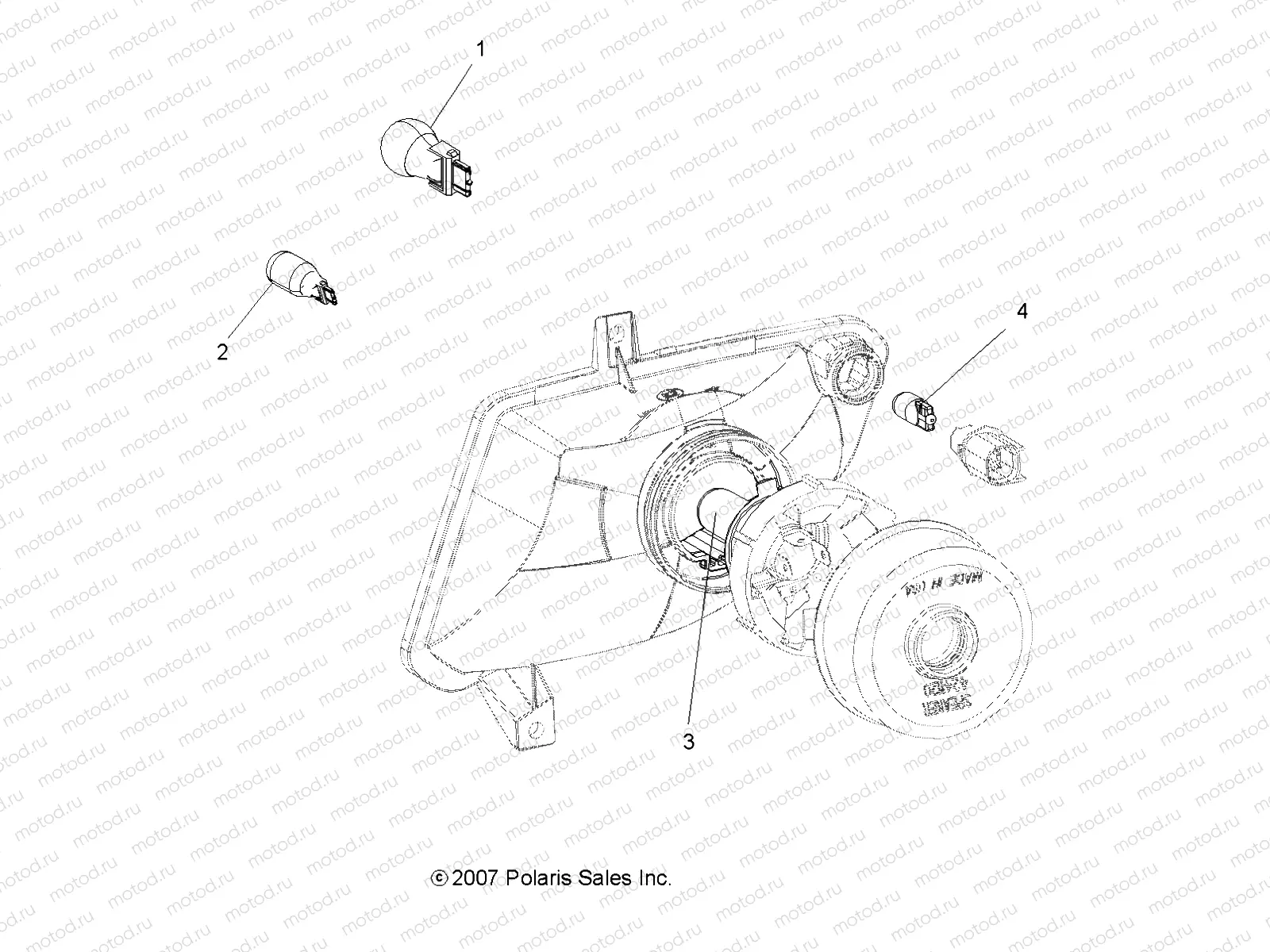 ELECTRICAL | ELECTRICAL, BULBS - A09DN50EA (49ATVBULBS08X2500QUAD)