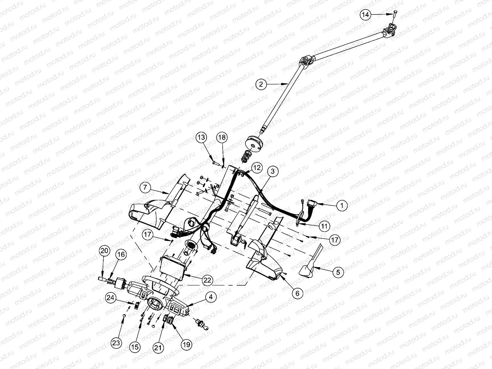 ELECTRICAL | ELECTRICAL, COLUMN STEERING WITH LOCK - e2/e4/e6/eS/eL/eLXD (49GEMELECTRICAL11COLUMNLK)