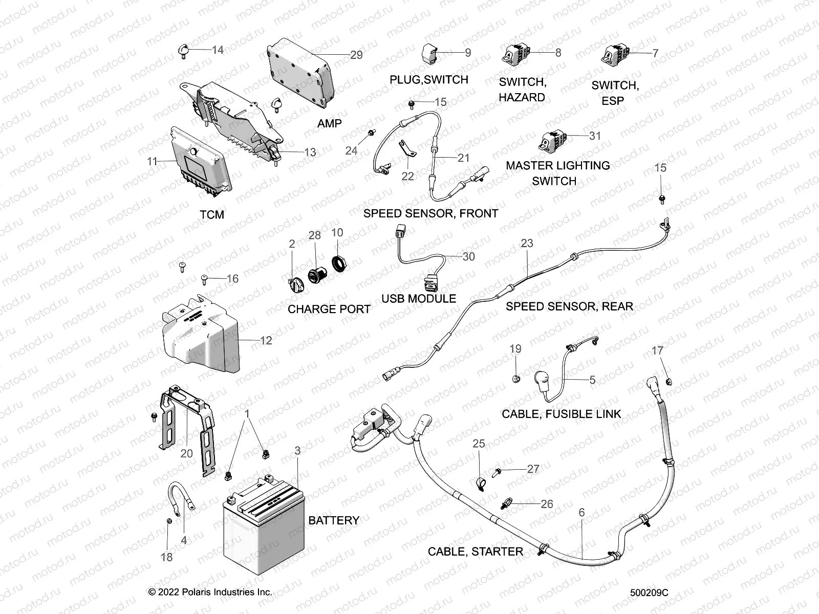 ELECTRICAL | ELECTRICAL, COMPONENTS 2 - T22AASGDAA/BA/SHDAA/BA/TGDAA/AB/BA/BB/THDAA/AB/BA/BB/LHDAR/BR/CR/LGDAR/BR/CR (C0514381-1)