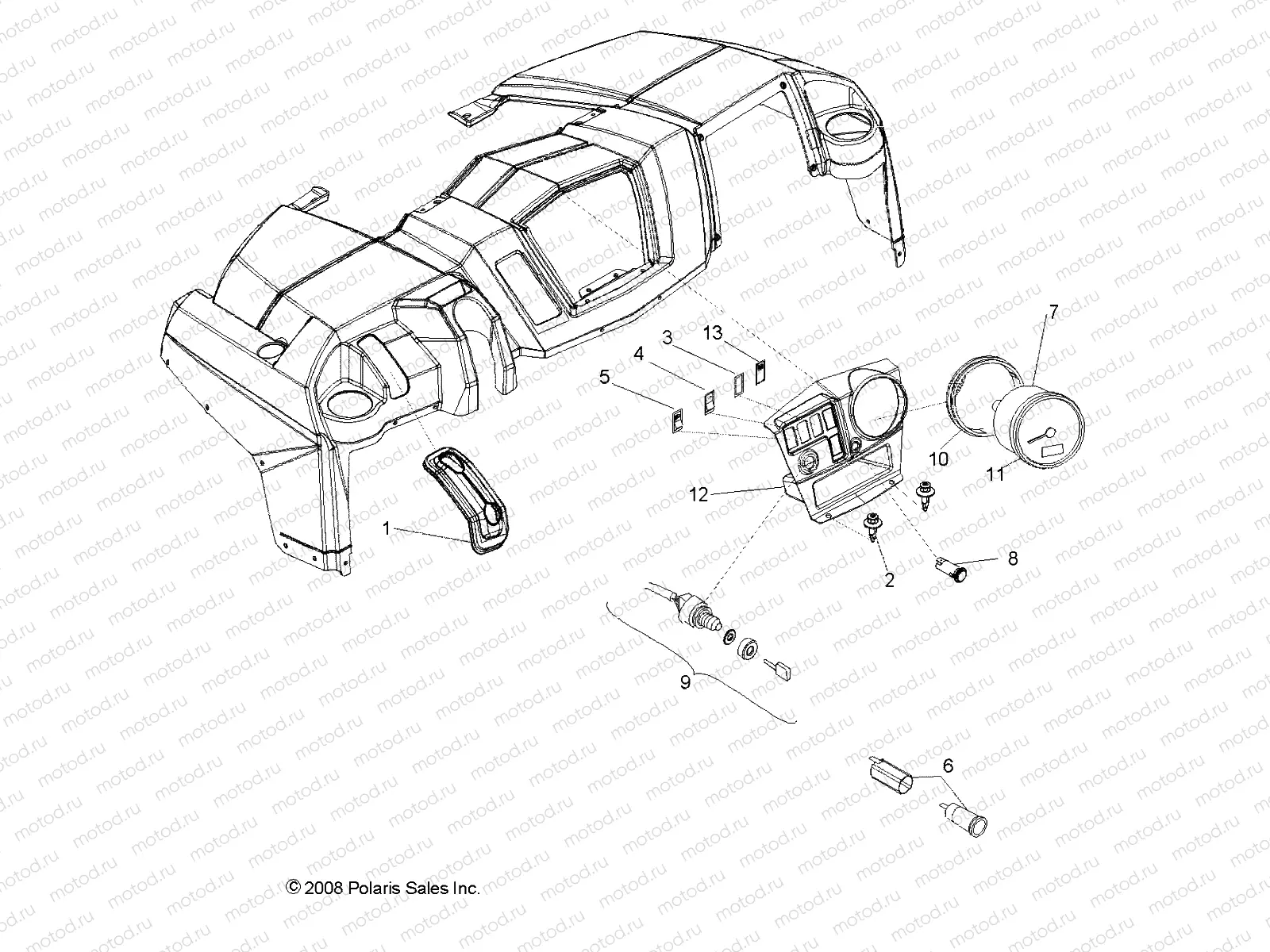 ELECTRICAL | ELECTRICAL, DASH INSTRUMENTS and CONTROLS - R09HH68/HY68 ALL OPTIONS (49RGRDASH097004X4)