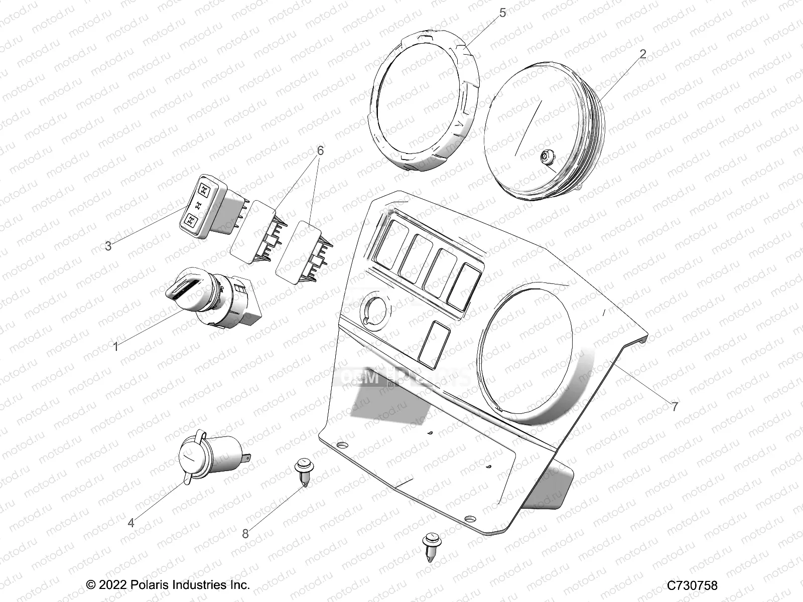 ELECTRICAL | ELECTRICAL, DASH INSTRUMENTS and CONTROLS - R23CDA57A1 (C730758)