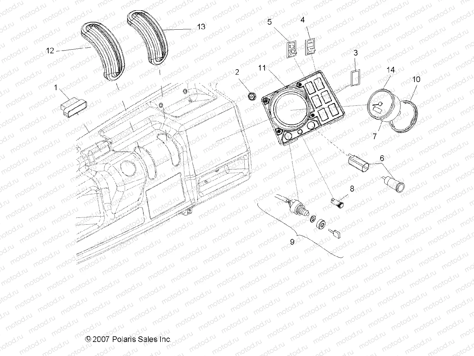 ELECTRICAL | ELECTRICAL, GAUGES and INDICATORS - R08RH68 ALL OPTIONS (49RGRDASH086X6)