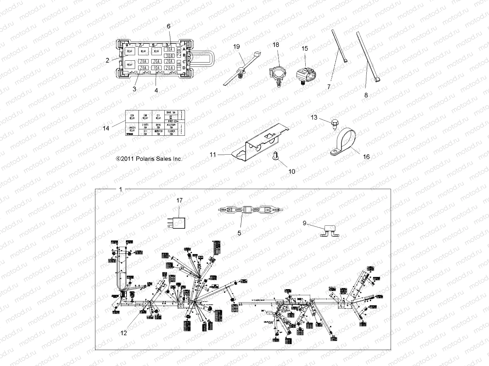 ELECTRICAL | ELECTRICAL, HARNESS - A12DN5EFR (49ATVHARNESS12SPTRGEPS550I)