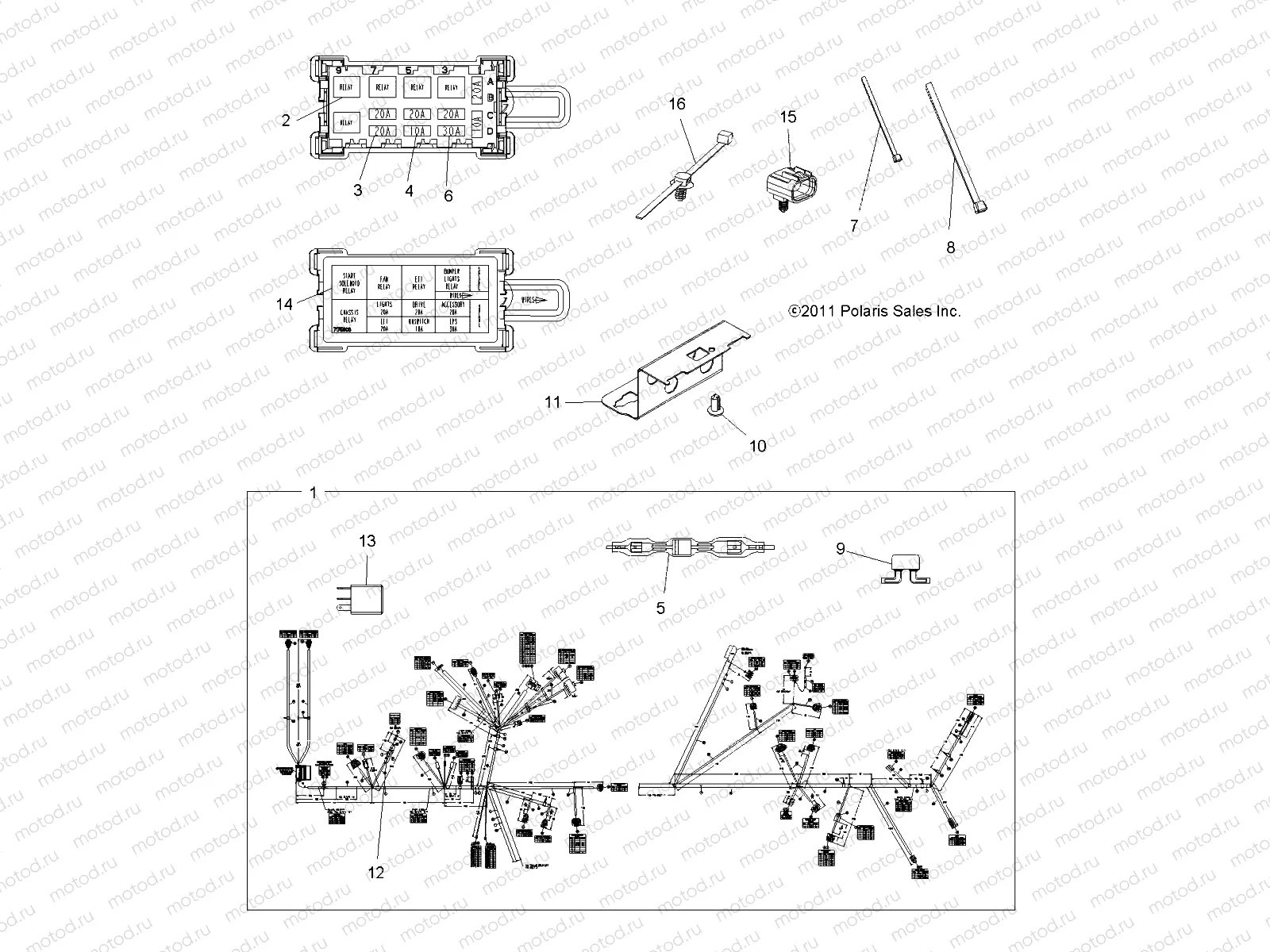 ELECTRICAL | ELECTRICAL, HARNESS - A12DN8EAF/EAH/EAR/EAW (49ATVHARNESS12SPTRGEPS850)