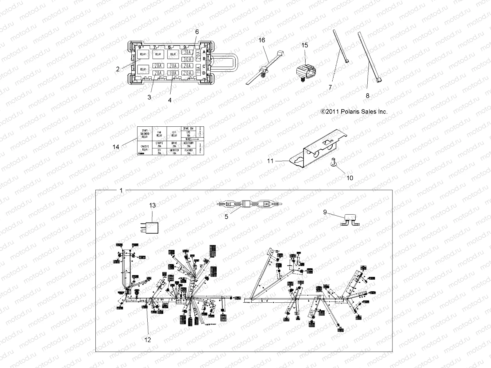 ELECTRICAL | ELECTRICAL, HARNESS - A12DN8EFW (49ATVHARNESS12SPTRGEPS850I)