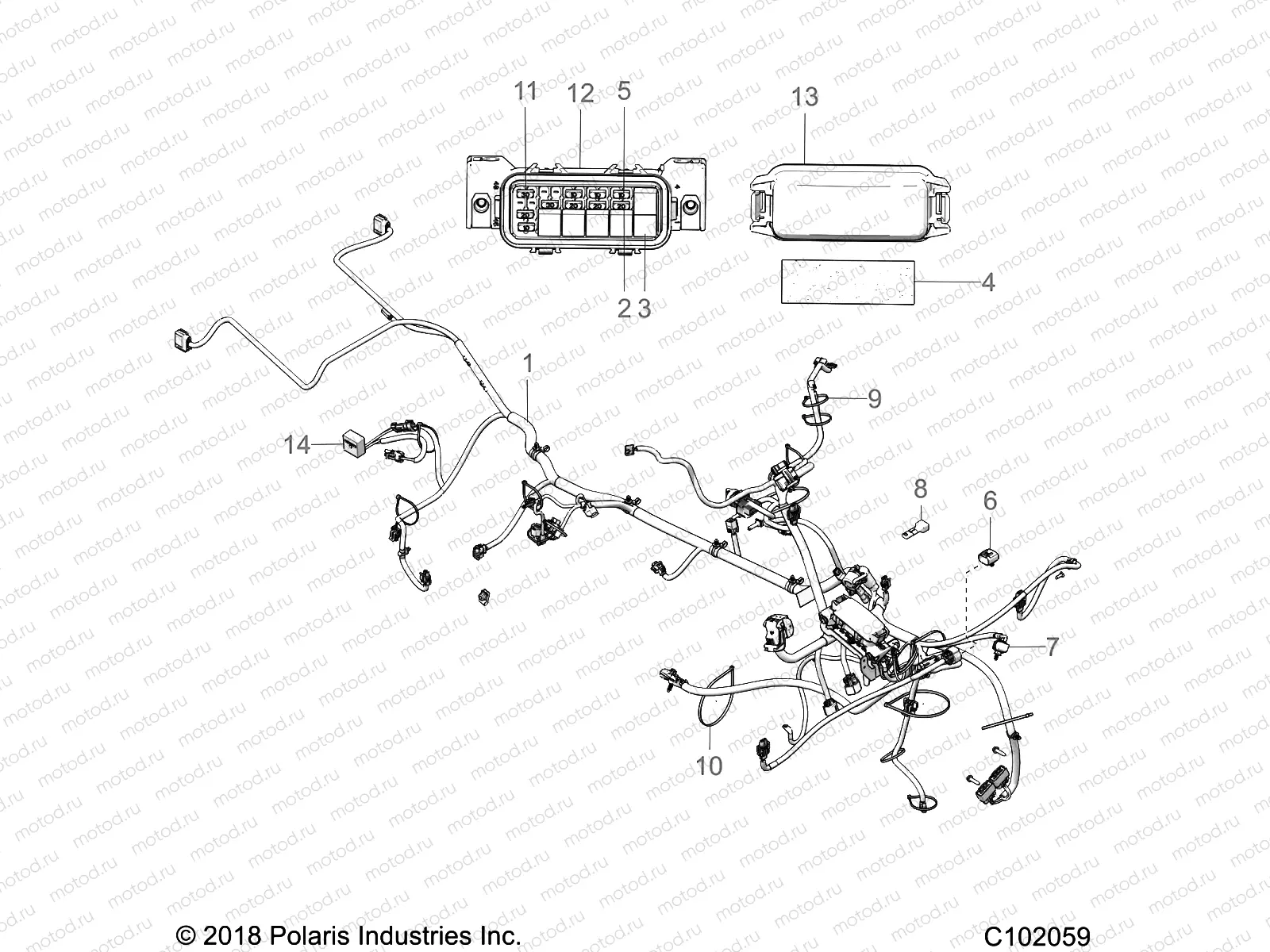 ELECTRICAL | ELECTRICAL, HARNESS - A19SWS57C1/C2 (C102059)