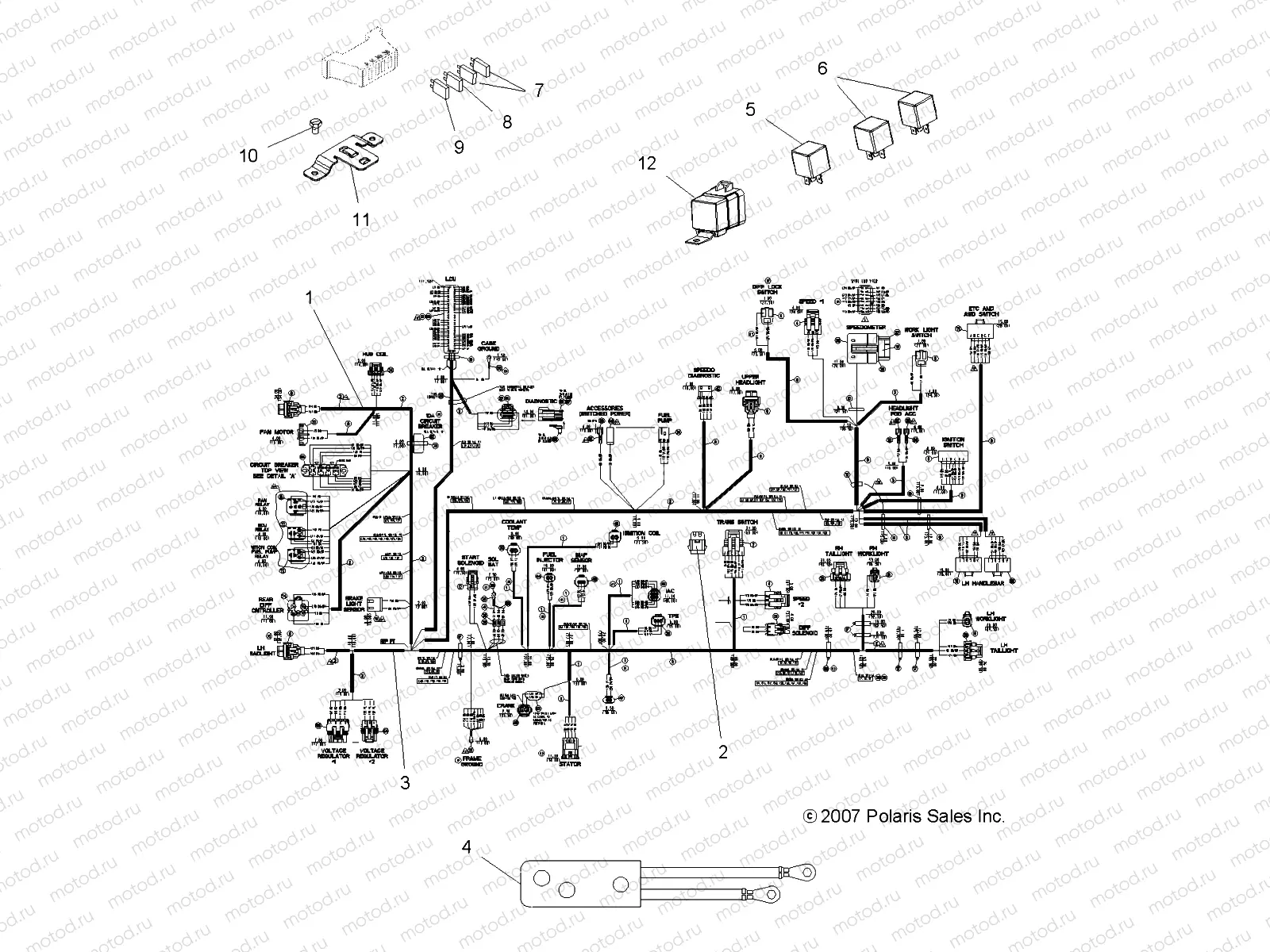 ELECTRICAL | ELECTRICAL, HARNESSES - A08DN50AF/AS/AW/AZ (49ATVHARNESS08SPX25)