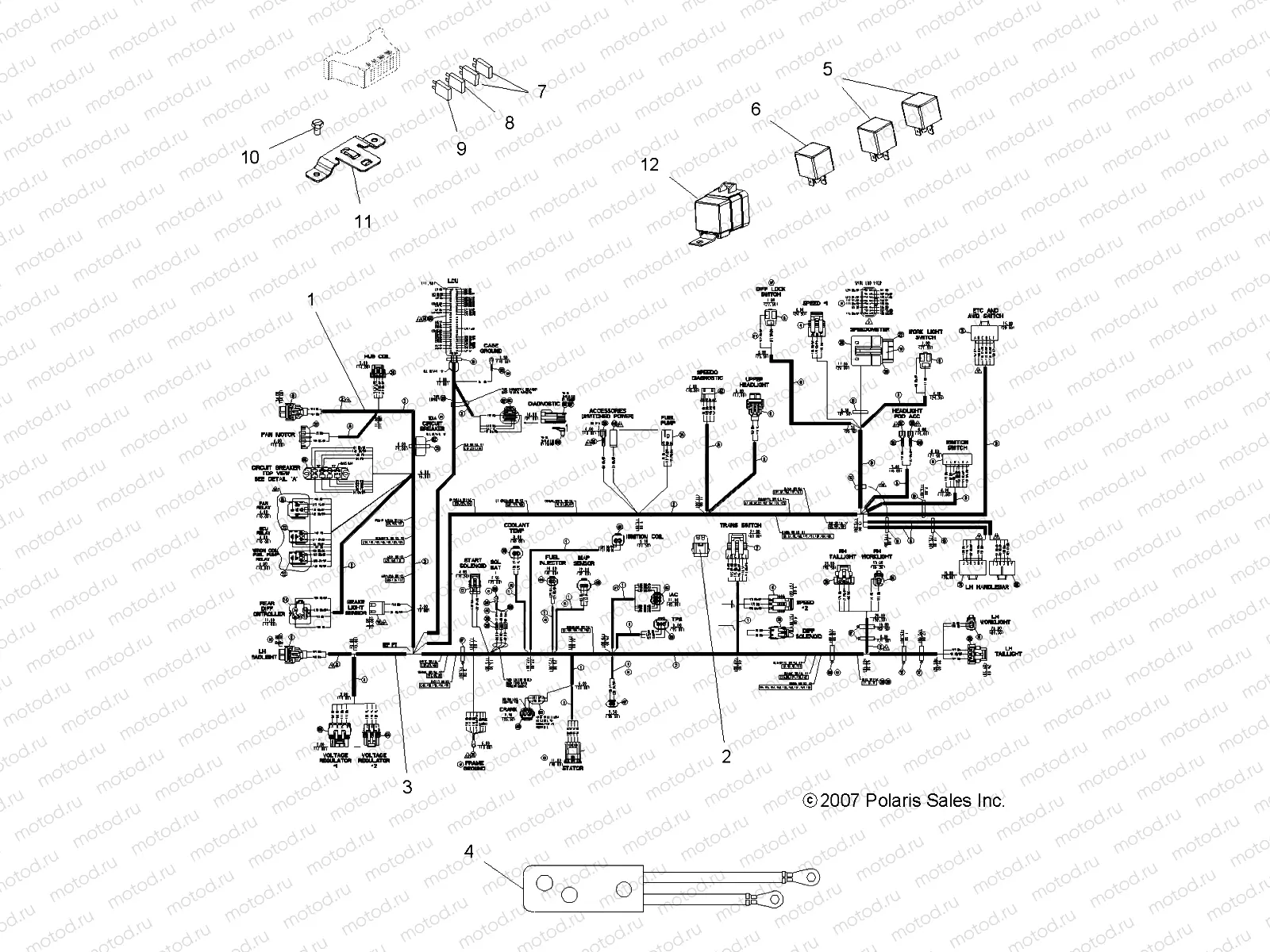 ELECTRICAL | ELECTRICAL, HARNESSES - A08DN76AF/AG/AH/AL/AJ/AS (49ATVHARNESS08SPX27)