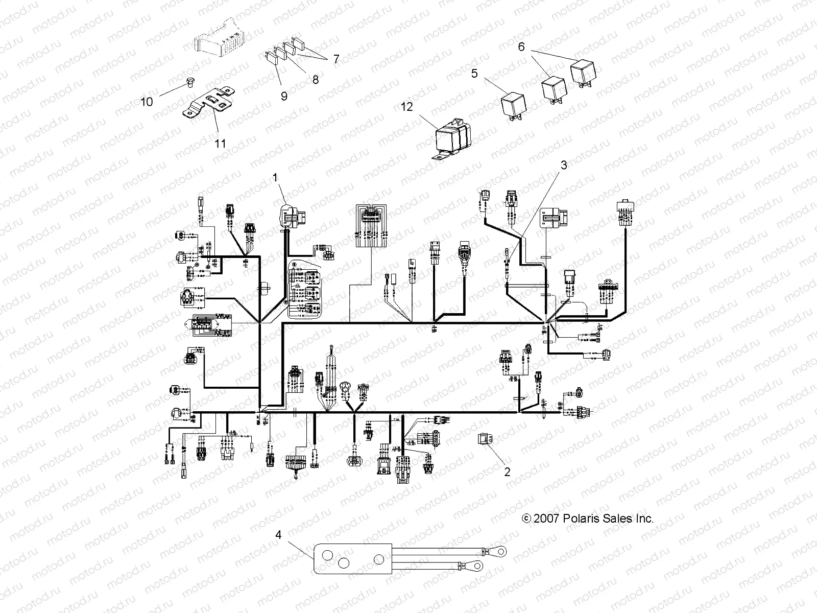 ELECTRICAL | ELECTRICAL, HARNESSES - A08DN76FC (49ATVHARNESS08SPTRG800I)