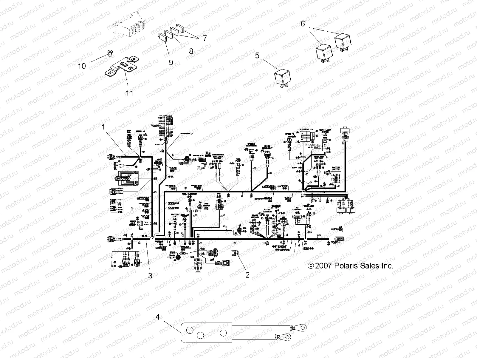 ELECTRICAL | ELECTRICAL, HARNESSES - A08MH50SS/SQ (49ATVHARNESS08SP500EFI)