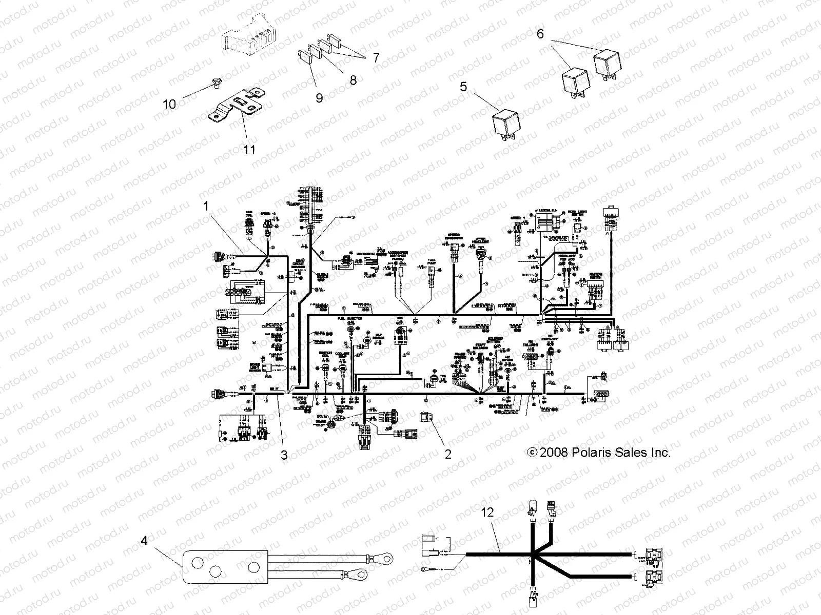 ELECTRICAL | ELECTRICAL, HARNESSES - A08MN50AF/AN/AQ/AR/AS/AT/AW/AX (49ATVHARNESS08EFI)