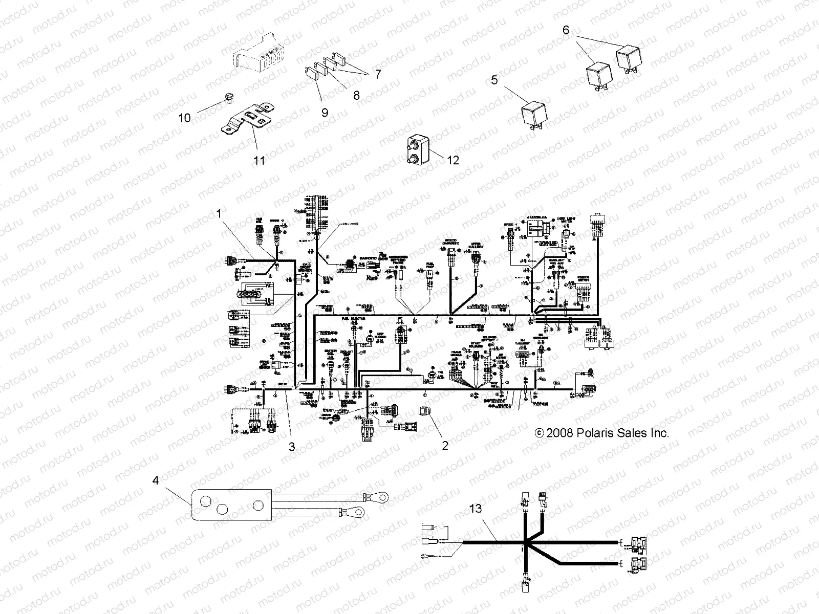 ELECTRICAL | ELECTRICAL, HARNESSES - A08MN76AF/AL/AQ/AR/AS/AT/AX (49ATVHARNESS08SP800)