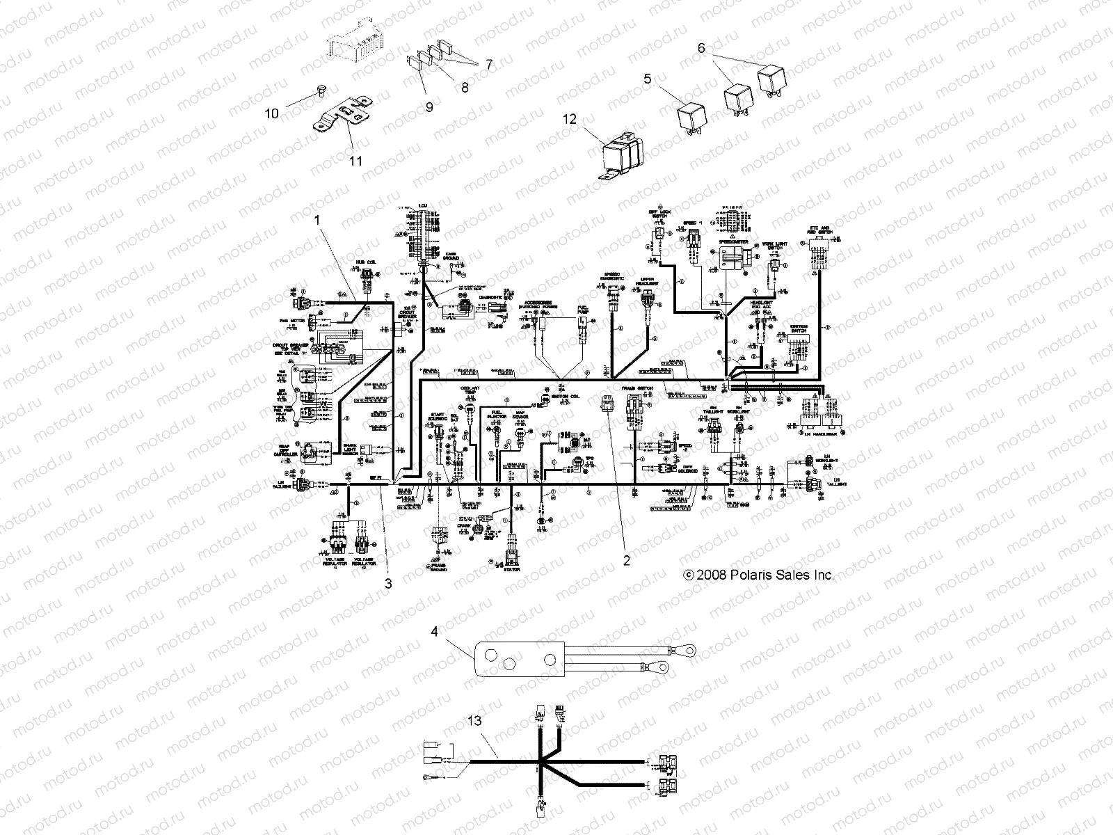 ELECTRICAL | ELECTRICAL, HARNESSES - A08TN50AT/AX/AZ (49ATVHARNESS08SPX2)