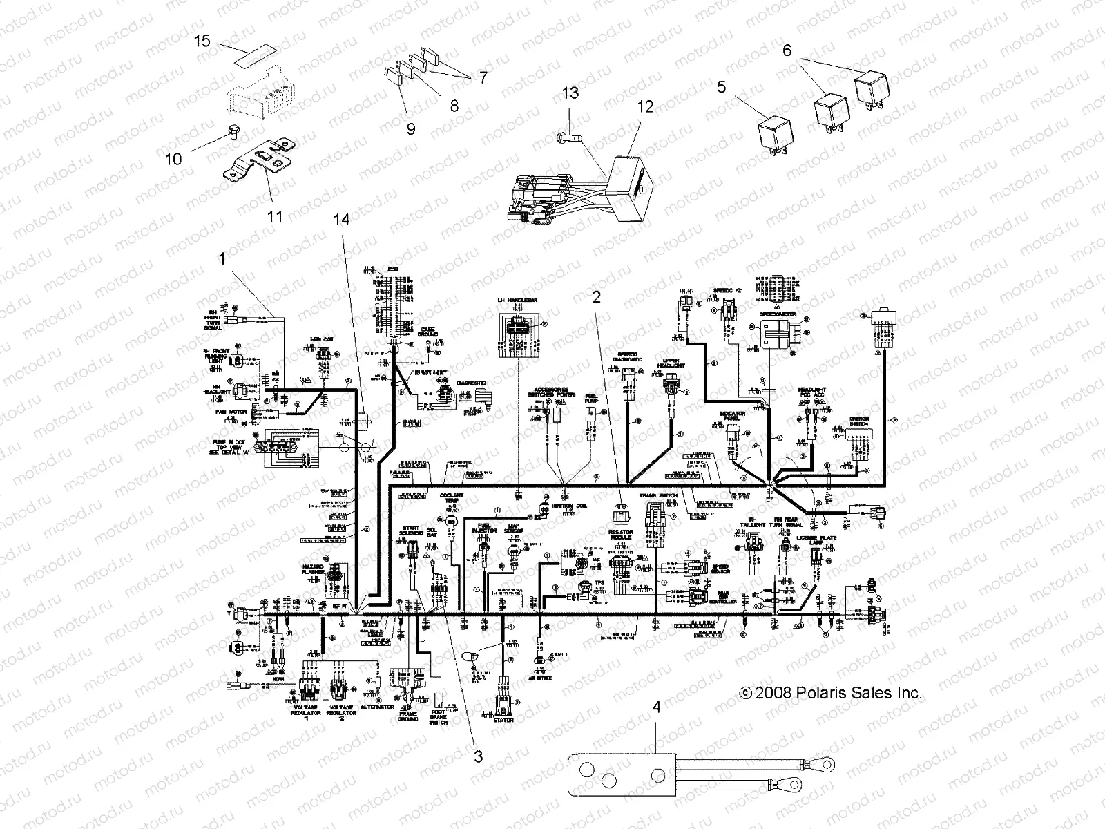 ELECTRICAL | ELECTRICAL, HARNESSES - A09DN50EA (49ATVHARNESS09SP500TRGQD)
