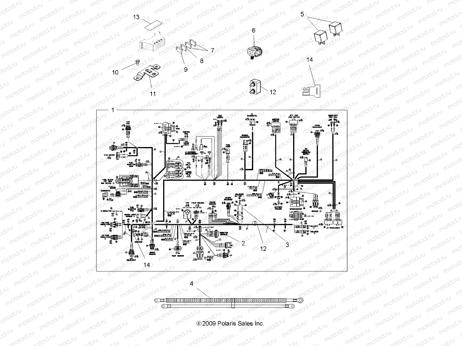 ELECTRICAL | ELECTRICAL, HARNESSES - A12CF76AA (49ATVHARNESS116X6)