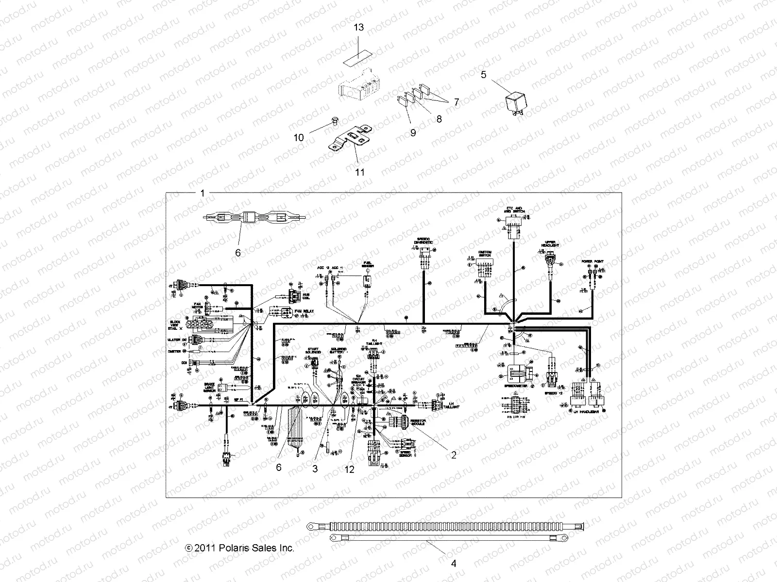 ELECTRICAL | ELECTRICAL, HARNESSES - A12DH50AX/AZ (49ATVHARNESS12SP500TRG)