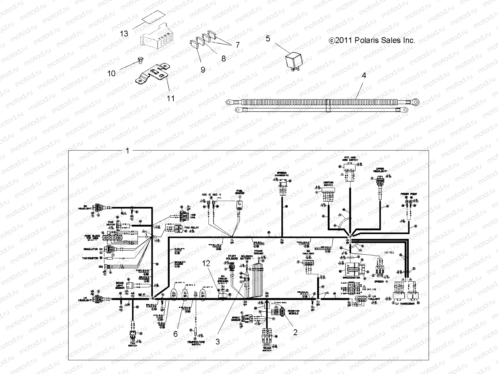 ELECTRICAL | ELECTRICAL, HARNESSES - A12MH46AF/AX/AZ (49ATVHARNESS12SP400)