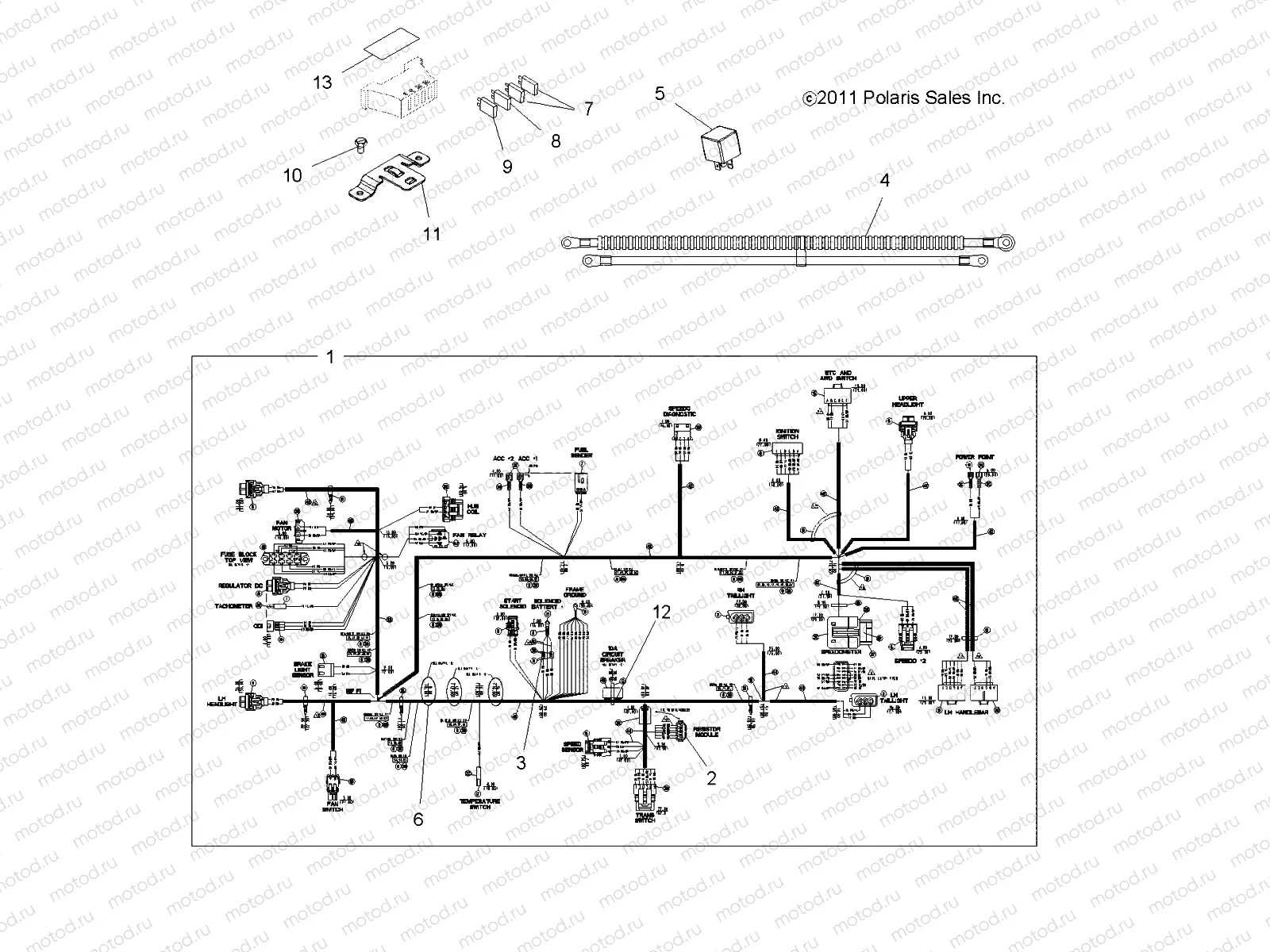 ELECTRICAL | ELECTRICAL, HARNESSES - A12MH50AD/AO/AQ/AX/AZ (49ATVHARNESS12SP500)