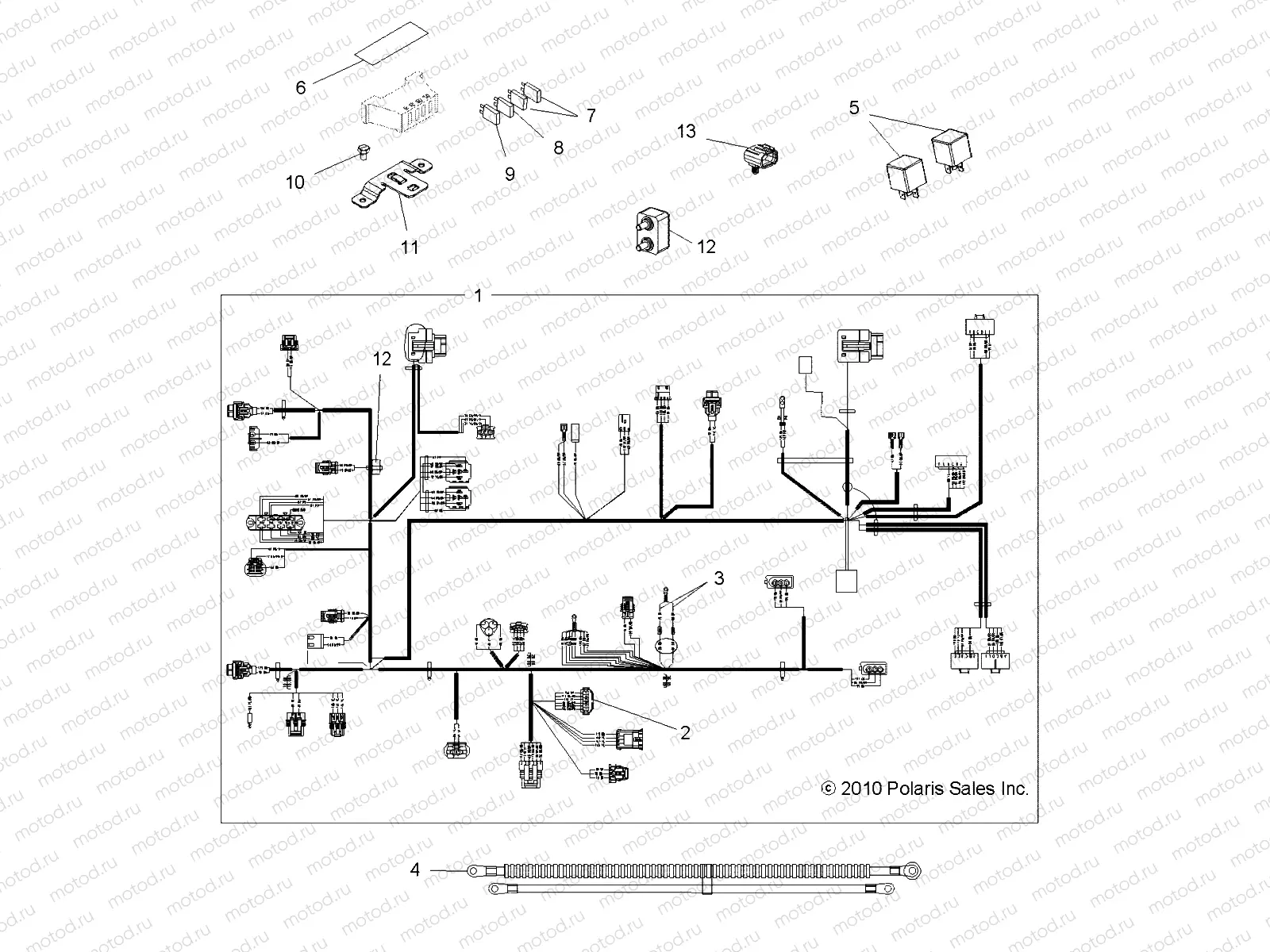 ELECTRICAL | ELECTRICAL, HARNESSES - A12MH76FF (49ATVHARNESS11SP800)