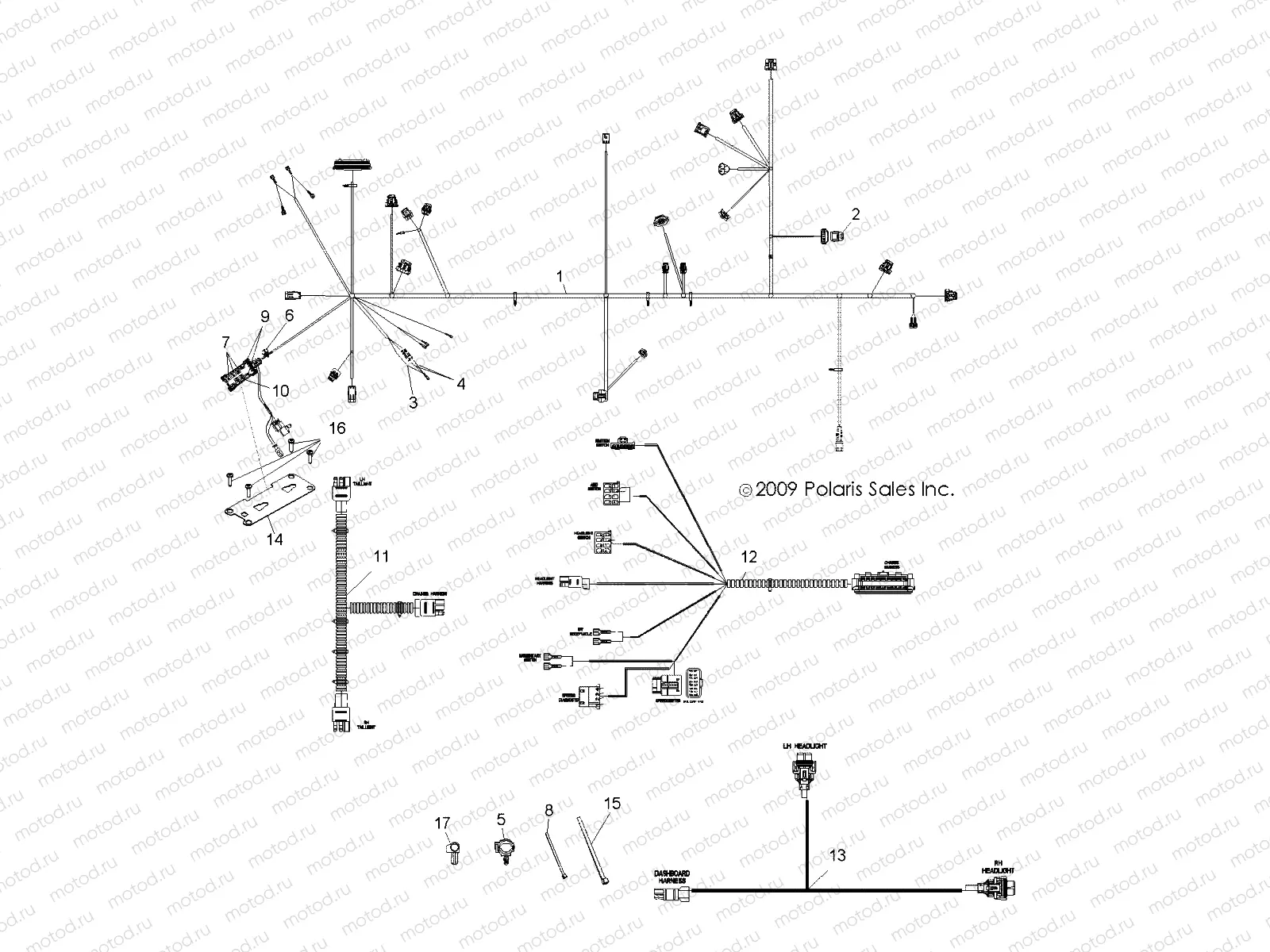 ELECTRICAL | ELECTRICAL, HARNESSES - R10HR76AG/AR (49RGRHARNESS106X6)