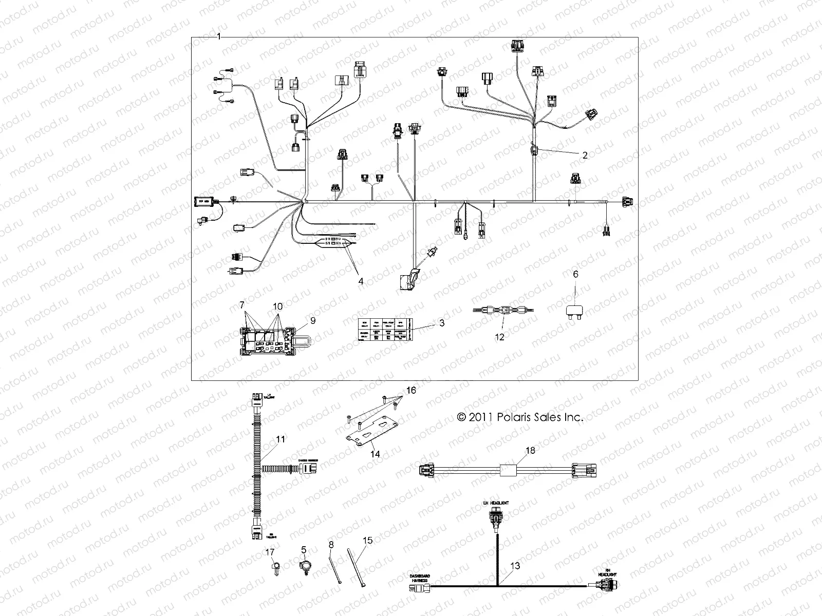 ELECTRICAL | ELECTRICAL, HARNESSES - R11HR76AG/AR (49RGRHARNESS116X6)
