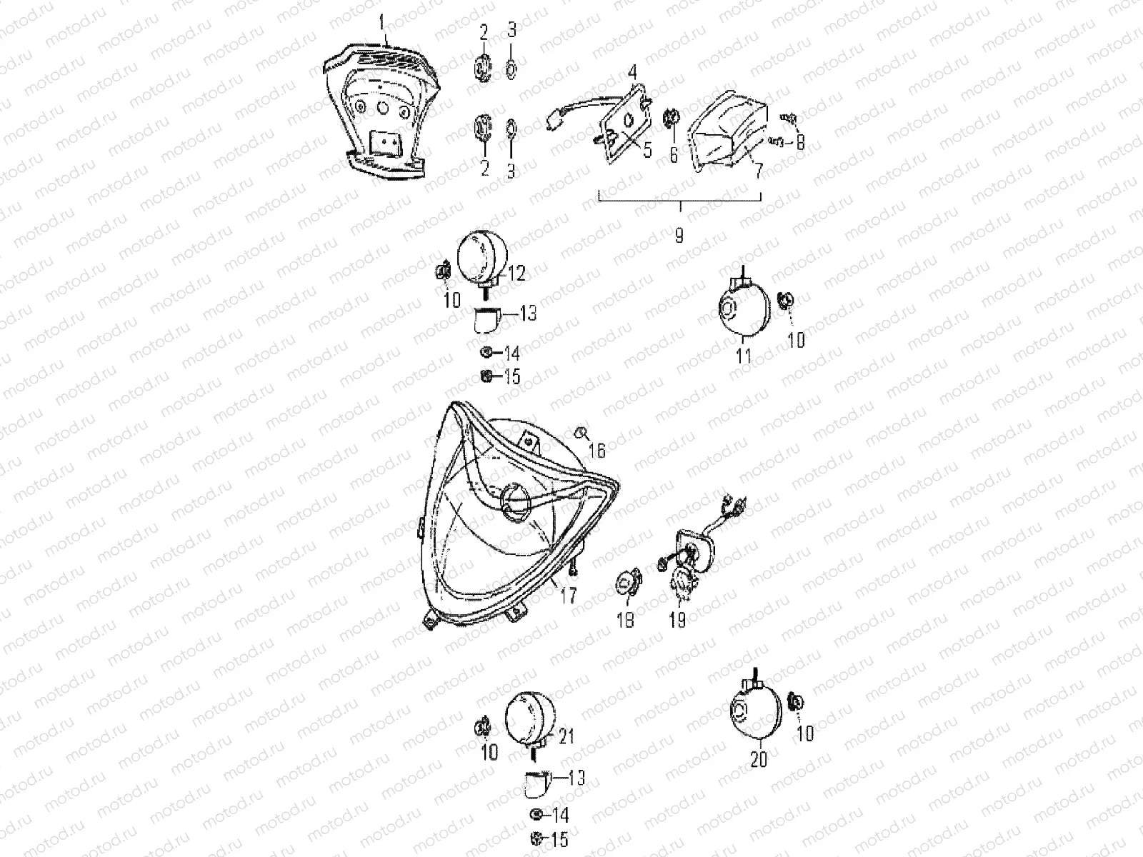 ELECTRICAL | ELECTRICAL, HEADLIGHT and TAILLIGHT - A08PB20EB (49ATVHEADLIGHT08PHXQD)