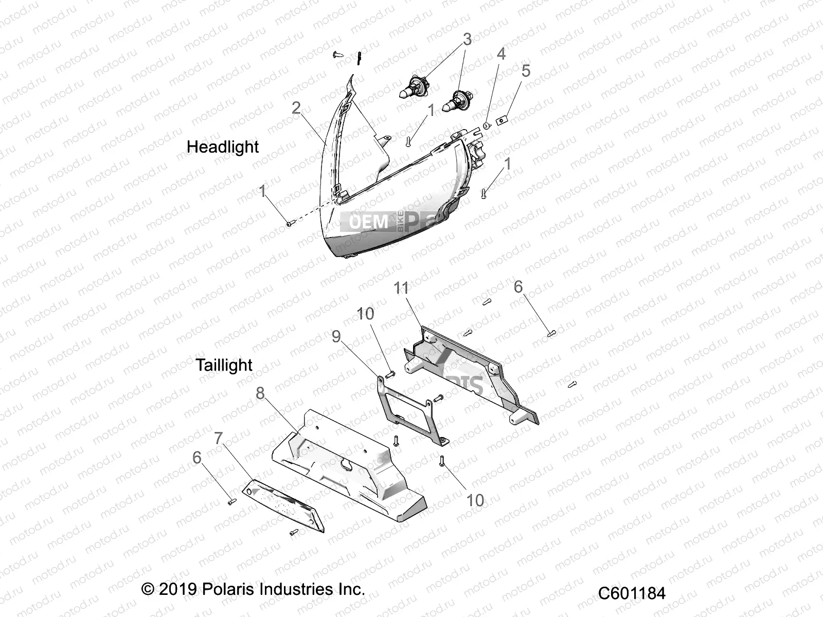 ELECTRICAL | ELECTRICAL, HEADLIGHT and TAILLIGHT - S20CFF5BSL/BEL (C601184)