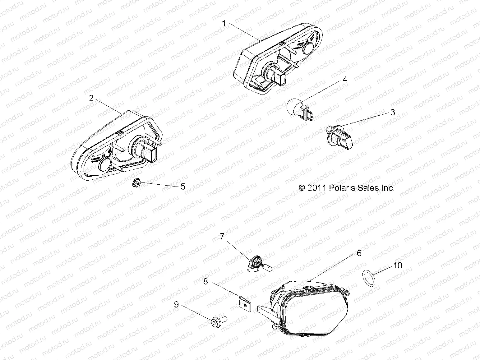 ELECTRICAL | ELECTRICAL, HEADLIGHTS, TAILLIGHTS and BULBS - A18DAA50B7 (49RGRTAILLAMPS12RZR570)