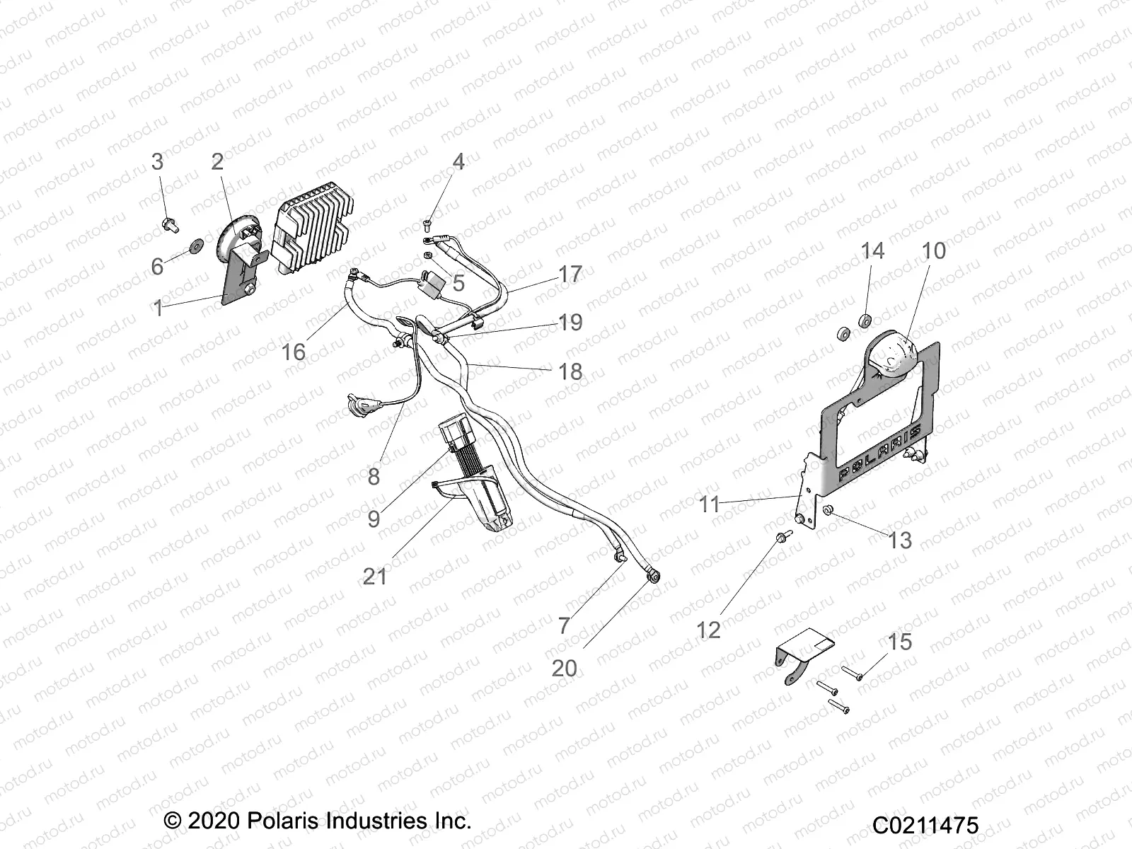 ELECTRICAL | ELECTRICAL, HORN AND LICENSE PLATE BRACKET - A21SGE95FK/S95CK/S95FK (C0211475)