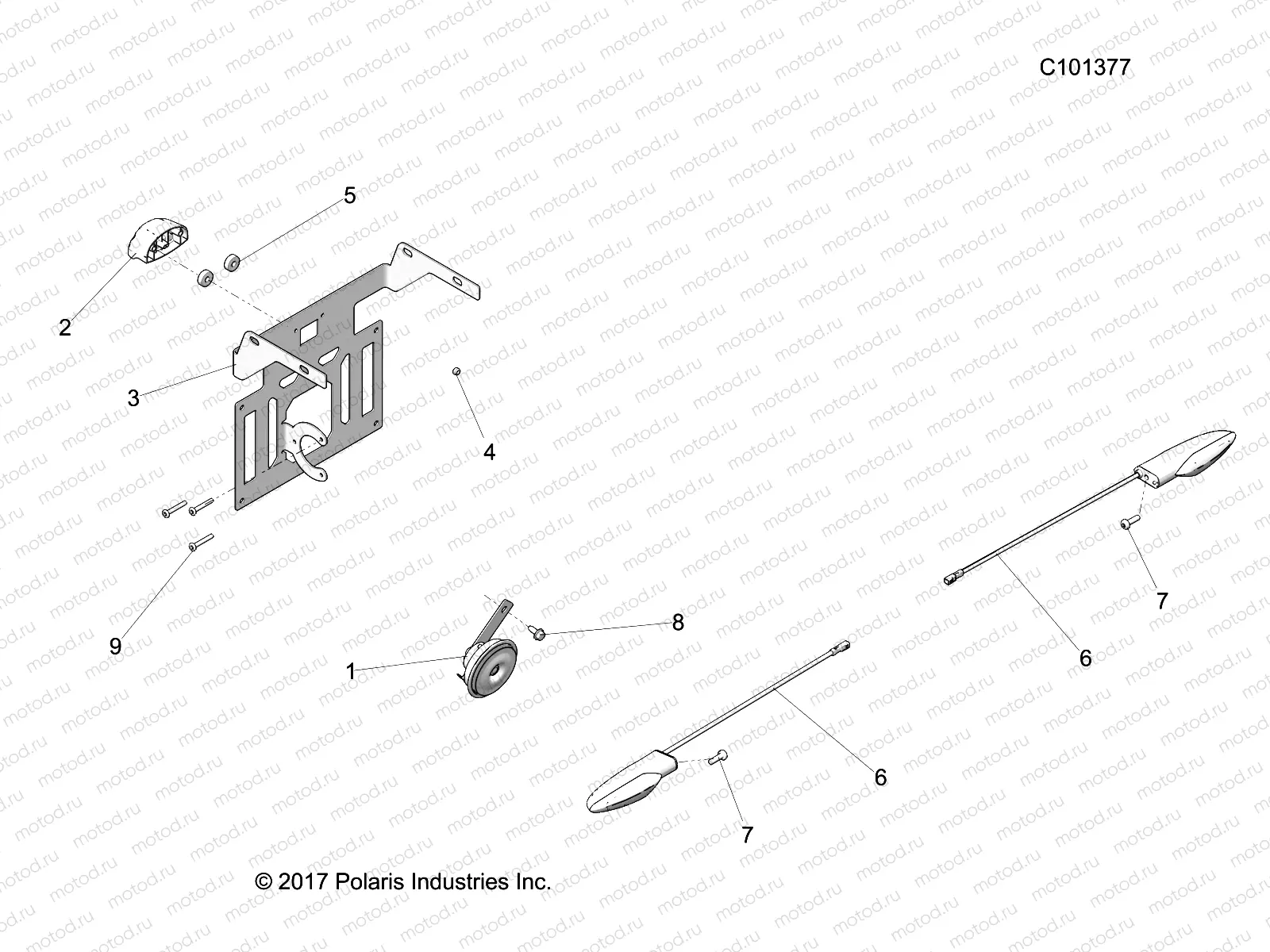 ELECTRICAL | ELECTRICAL, HORN and LICENSE PLATE LIGHT - A19SEA57R1/SEE57R1/7