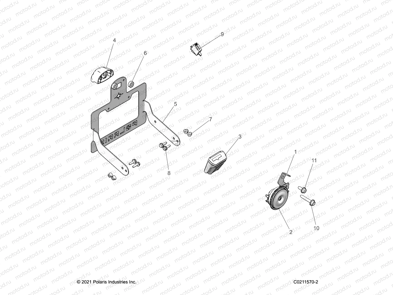 ELECTRICAL | ELECTRICAL, HORN and LICENSE PLATE LIGHT - A23SLE95PK (C0211570-2)