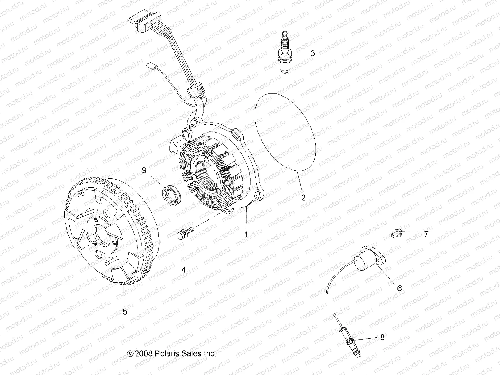 ELECTRICAL | ELECTRICAL, IGNITION SYSTEM - A08DN50EA (49ATVMAGNETO08SPX25)