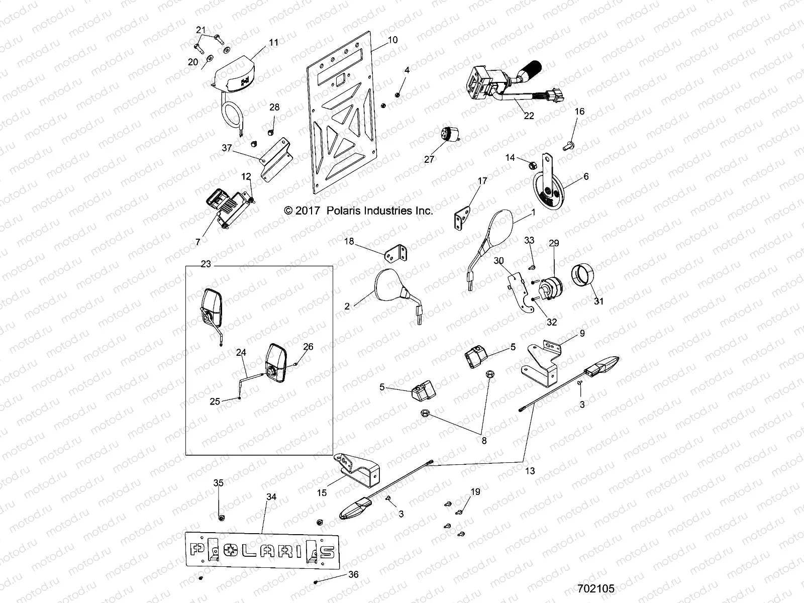 ELECTRICAL | ELECTRICAL, LICENSE PLATE AND MIRRORS - R187RTE87F1/S87C1/F1 (702105)