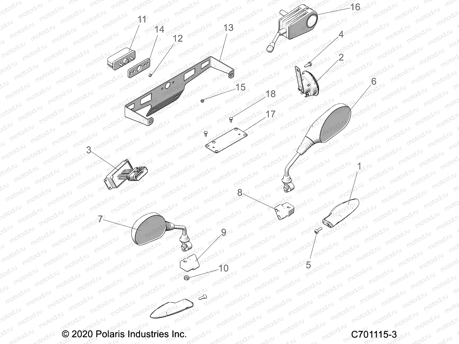 ELECTRICAL | ELECTRICAL, LICENSE PLATE LIGHT, TURN SIGNAL AND HORN - Z20CHA57K2 (C701115-3)