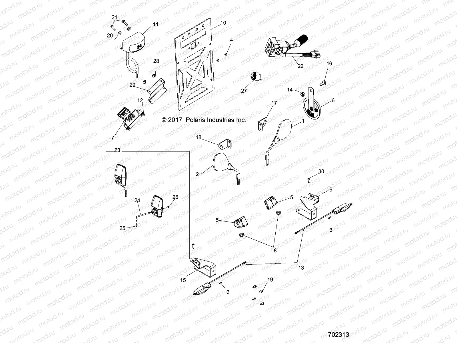 ELECTRICAL | ELECTRICAL, LICENSE PLATES AND MIRRORS - R18RTED1F1/SD1C1 (702313)