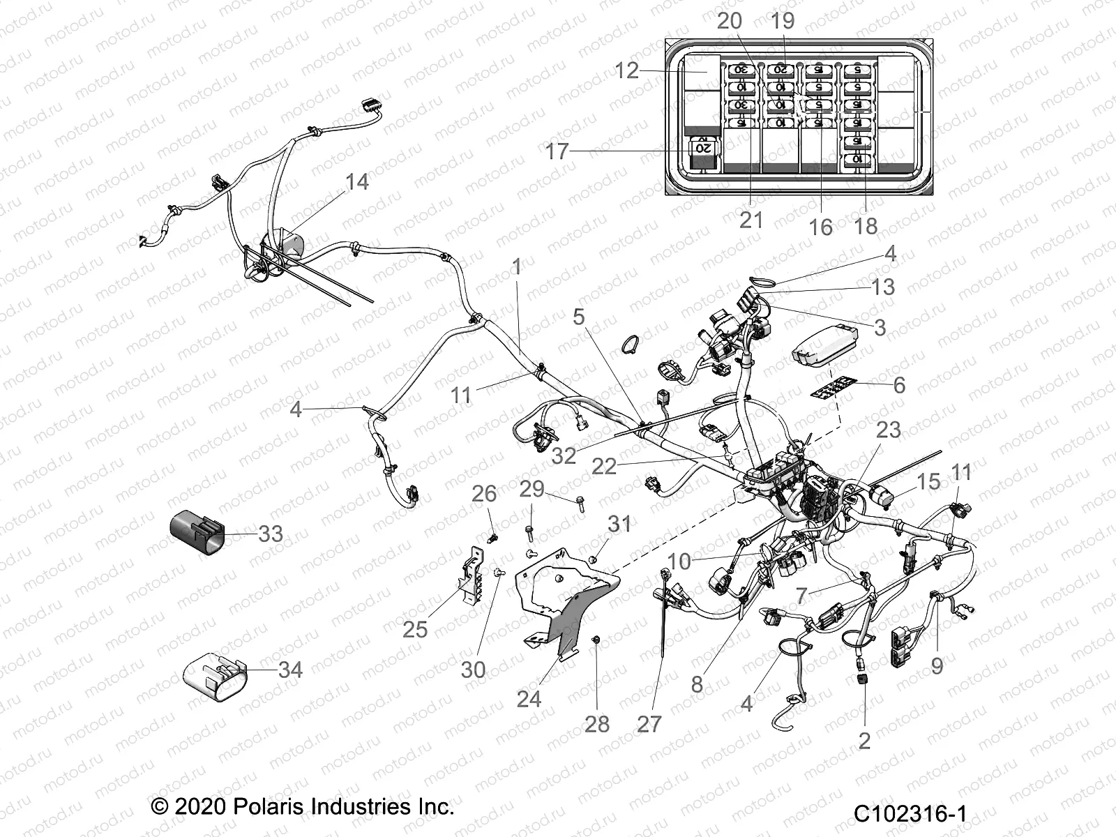 ELECTRICAL | ELECTRICAL, MAIN WIRE HARNESS - A21SEA57F1/T57C1/C2/F1 (C102316-1)