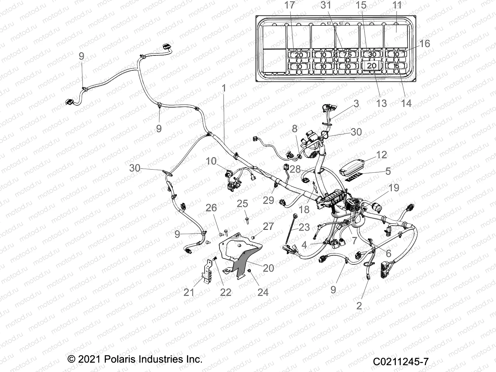 ELECTRICAL | ELECTRICAL, MAIN WIRE HARNESS - A21SEJ57A1/A3/A5 (C0211245-7)