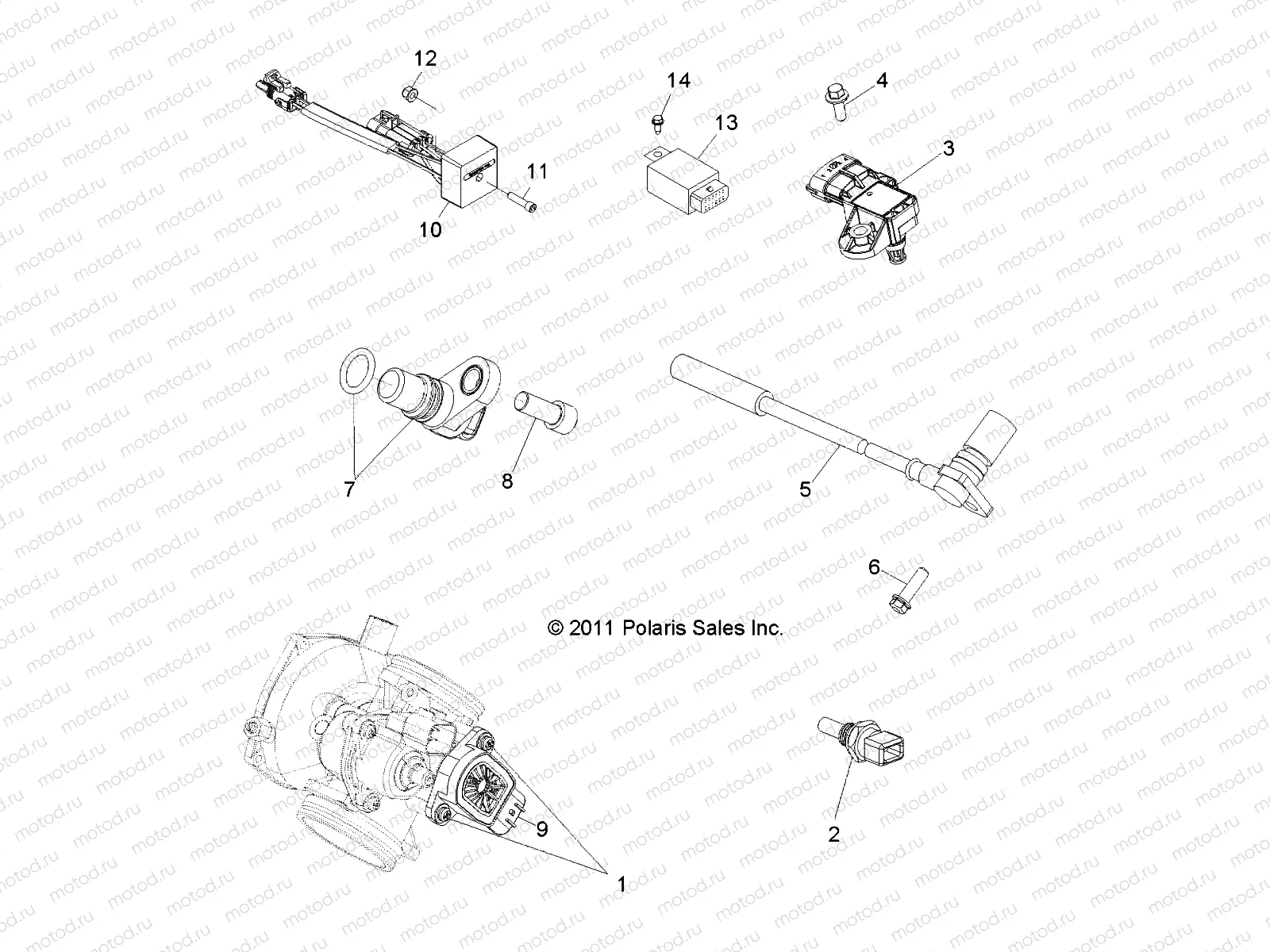 ELECTRICAL | ELECTRICAL, SENSORS and CONTROL MODULES - R12VH57AD (49RGRELECT12RZR570I)