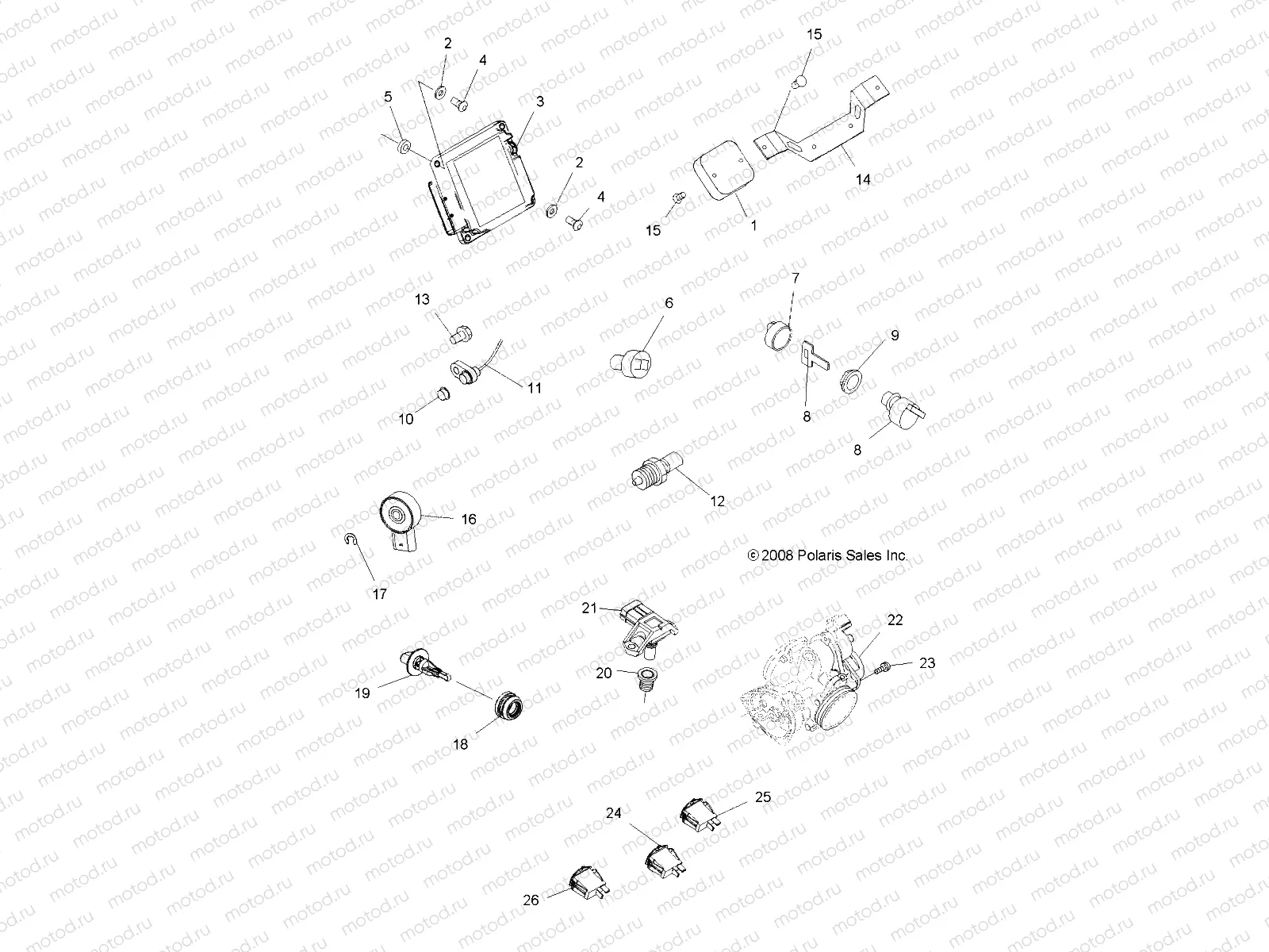 ELECTRICAL | ELECTRICAL, SWITCHES and SENSORS and ECM - A08MN50AF/AN/AQ/AR/AS/AT/AW/AX (49ATVELECT08EFI)