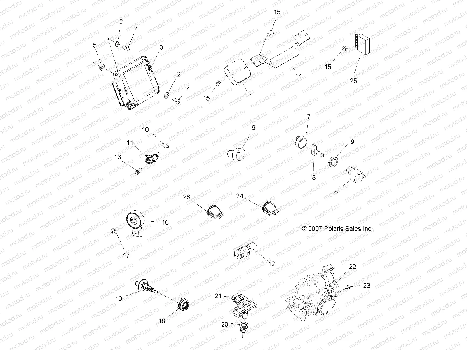 ELECTRICAL | ELECTRICAL, SWITCHES and SENSORS and ECM - A08TN50EA (49ATVELECT08X2500QUAD)