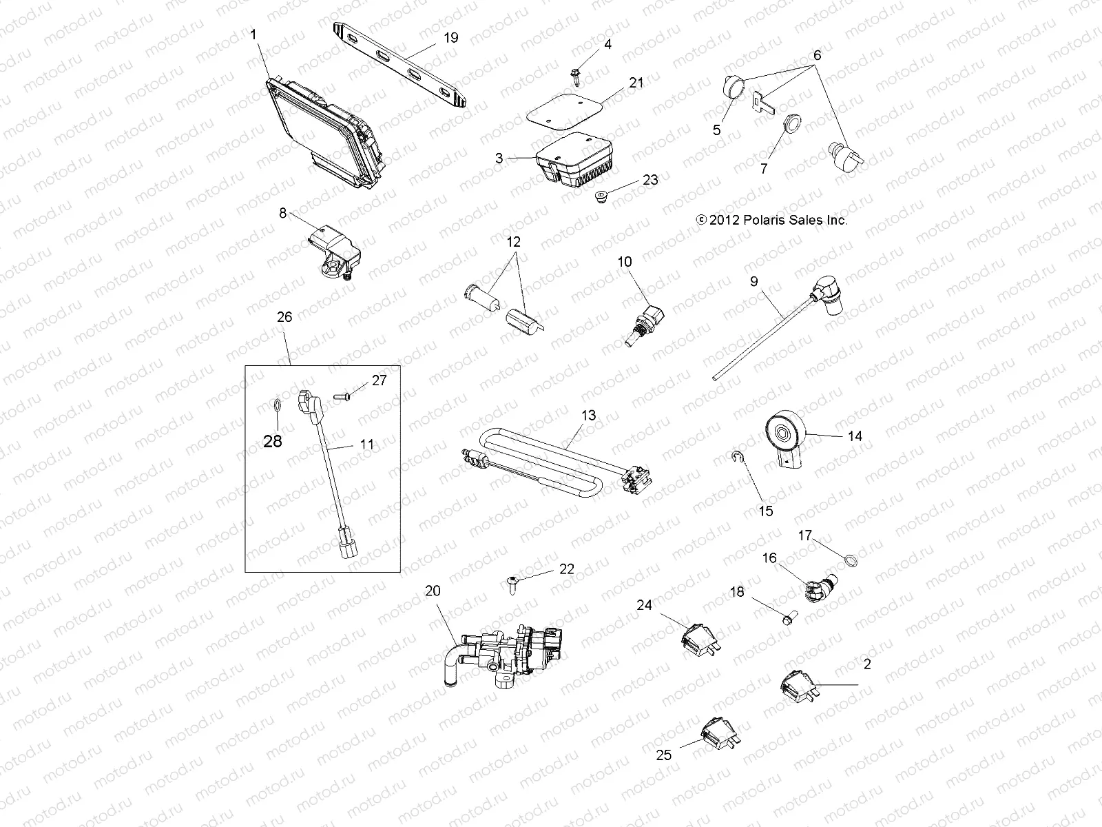ELECTRICAL | ELECTRICAL, SWITCHES, SENSORS, ECU and CONTROL MODULES - A13ZN8EAD/K/L/T (49ATVSWITCHES13SPXP850EPS)