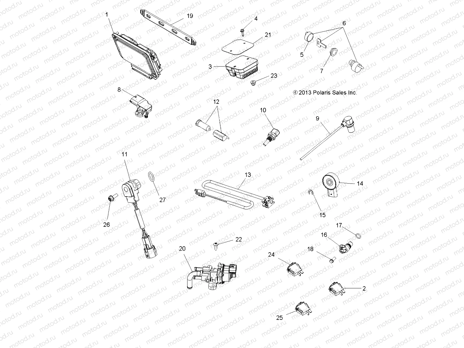 ELECTRICAL | ELECTRICAL, SWITCHES, SENSORS, ECU and CONTROL MODULES - A14ZN8EAB/C/I/M/P/S (49ATVSWITCHES14SPXP850)