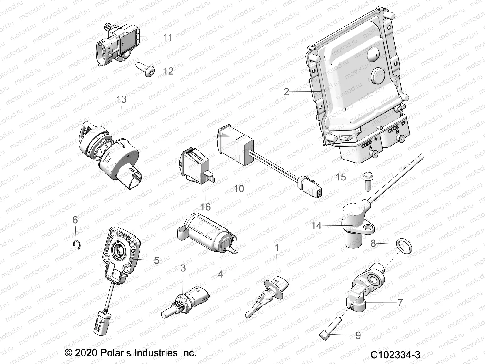ELECTRICAL | ELECTRICAL, SWITCHES, SENSORS, ECU and CONTROL MODULES - A23SGE95AN (C102334-3)