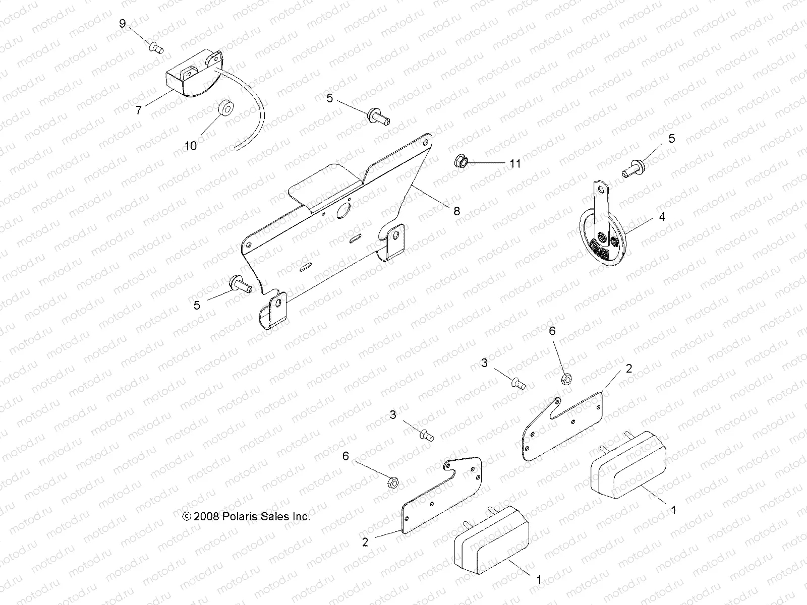 ELECTRICAL | ELECTRICAL, TURN SIGNALS, HORN and LICENSE PLATE LIGHT - A09MN50ET (49ATVTURNSIG09SP500TR)